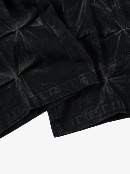 Calça Heavy Washed Distressed Pleated Baggy Jeans