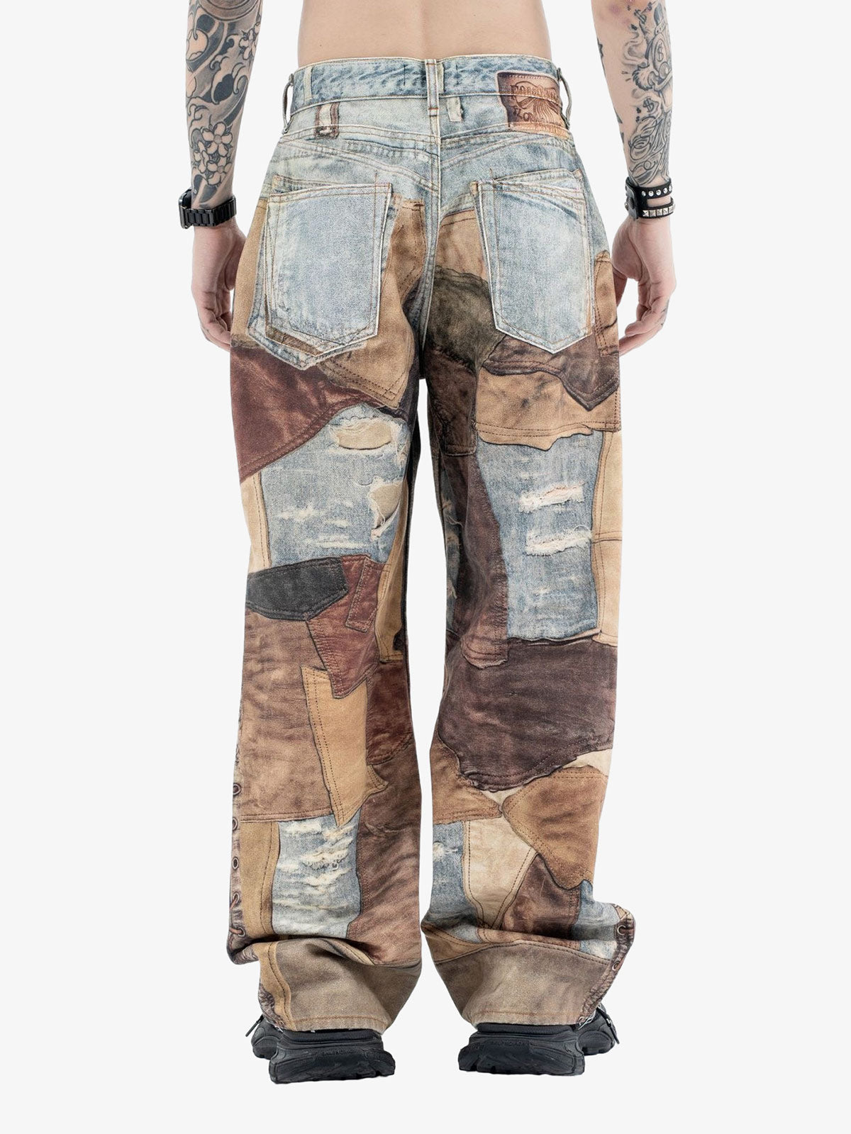 Thesupermade High Street Distressed Washed Printed Jeans - 2246