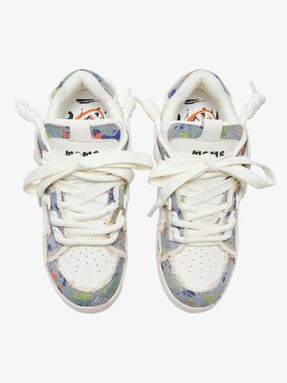 Destruction Series Tassel Contrast Color Sneakers - 2356