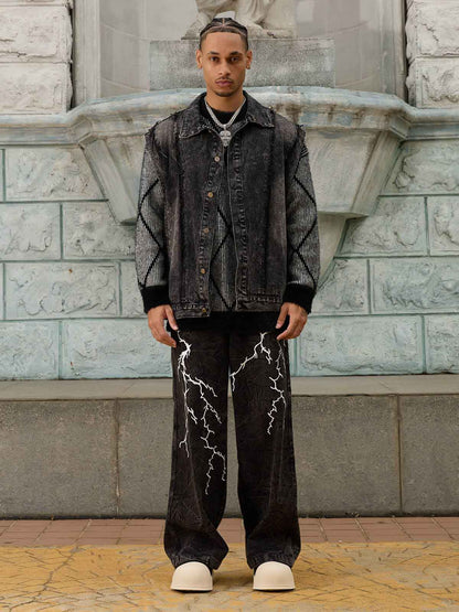 Calça High Street Hip-hop Distressed