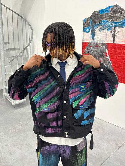 Jaqueta Hand-painted Graffiti