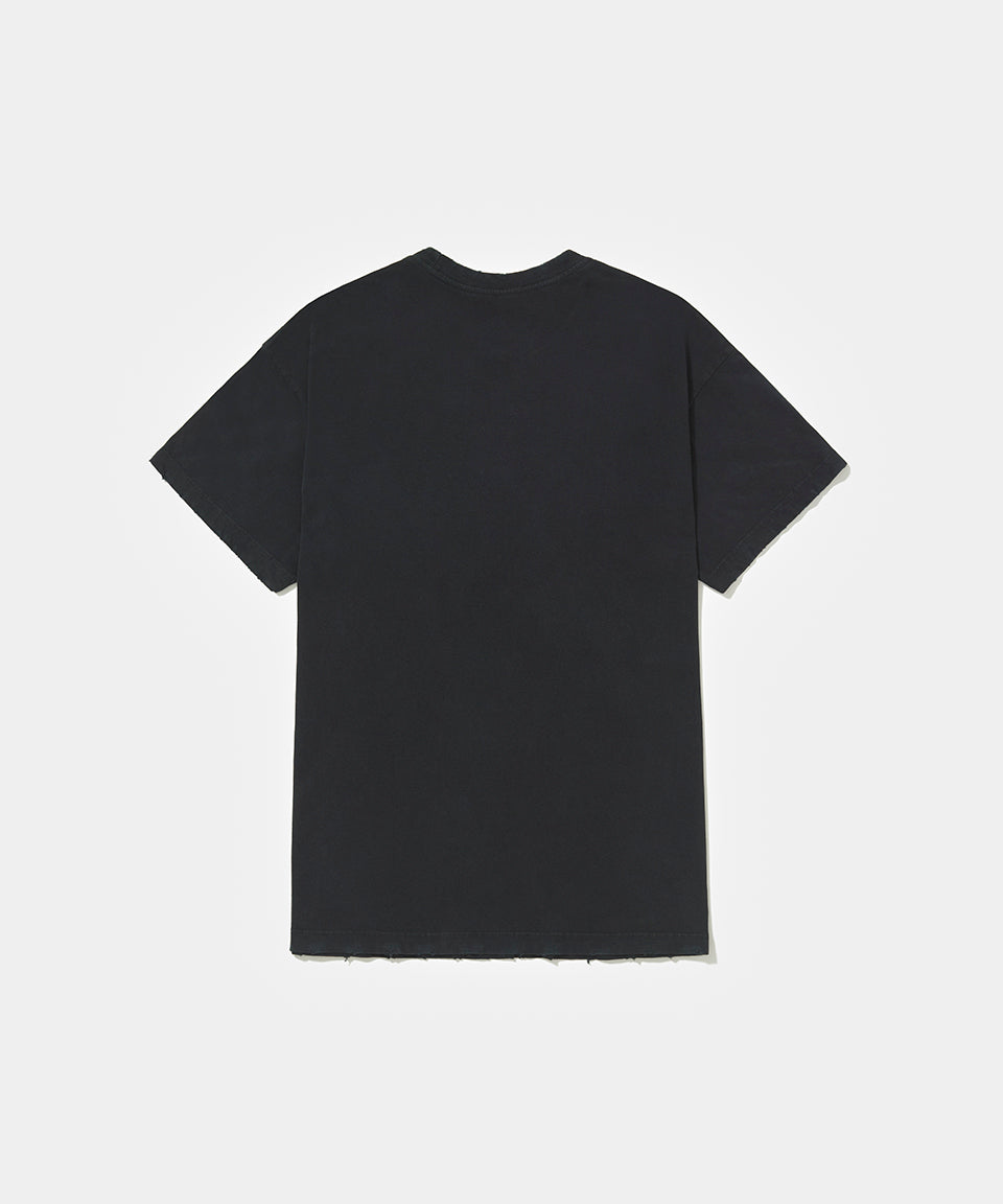 UEFA Distressed T-shirt Vintage Black