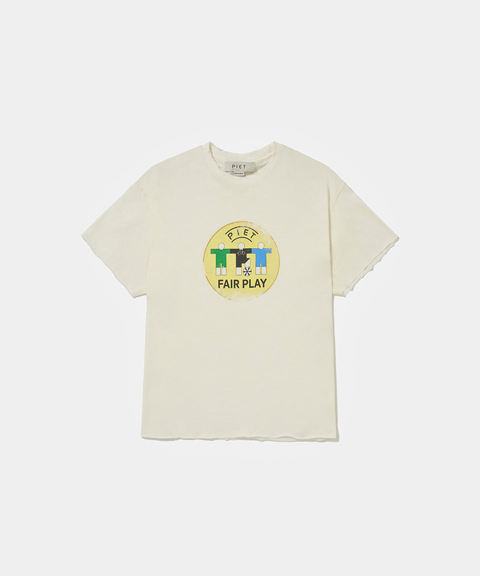Fair Play Raw Edge T-shirt  Bone White