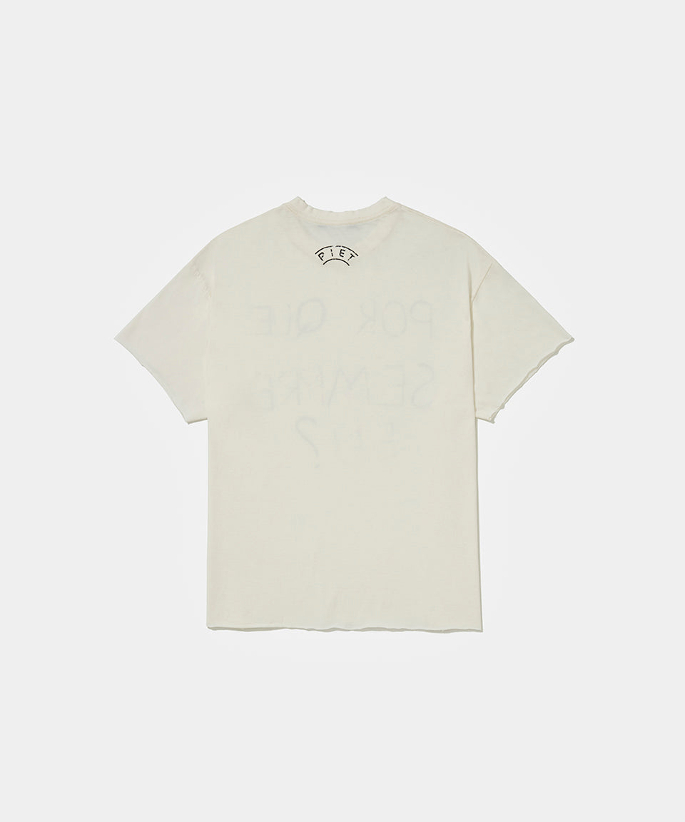 Por que sempre eu? Raw Edge T-shirt Bone White