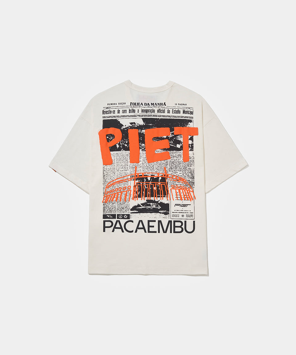 Piet + Pacaembu T-shirt - Bone White