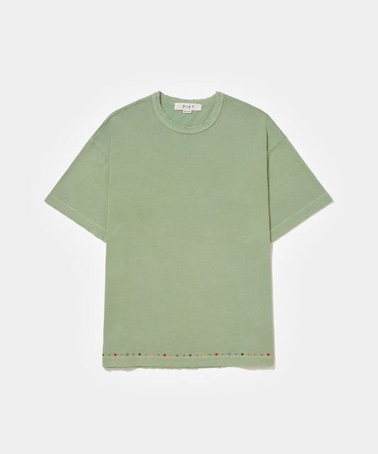 Gems Distressed Tee - Olive