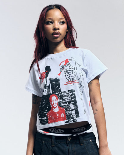 BABY TEE CIDADE MALUCA OFF WHITE