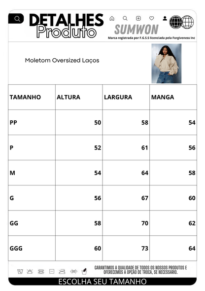 Moletom Oversized Laços