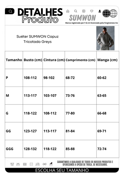 Suéter Capuz Tricotado Greys